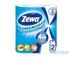 Рушники паперові ZEWA Плюс Білі 2в1. 2 шари. 1 рулон/120 листків (25х23см)