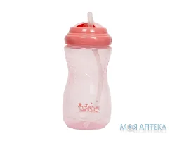 Пляшечка Lindo LI 127 375 мл, непроливайка з соломинкою