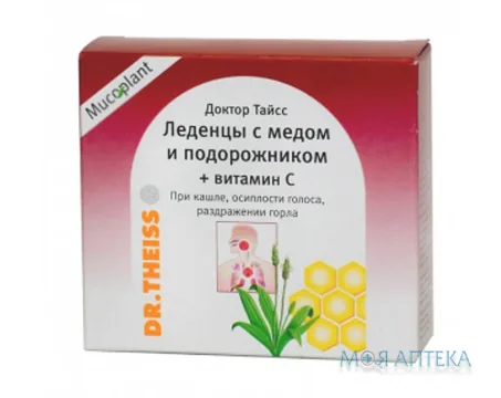 Др. Тайсс Льодяники з Медом та Подорожником 50 г