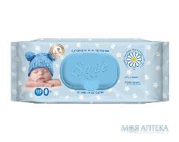 Серветки Ультрамякі Вологі Smile Baby Для Дітей З Перших Днів Життя екстр. алое, ромаш., з клапан. №100