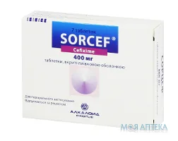 Сорцеф табл. в/плів. оболонкою 400 мг блістер №7