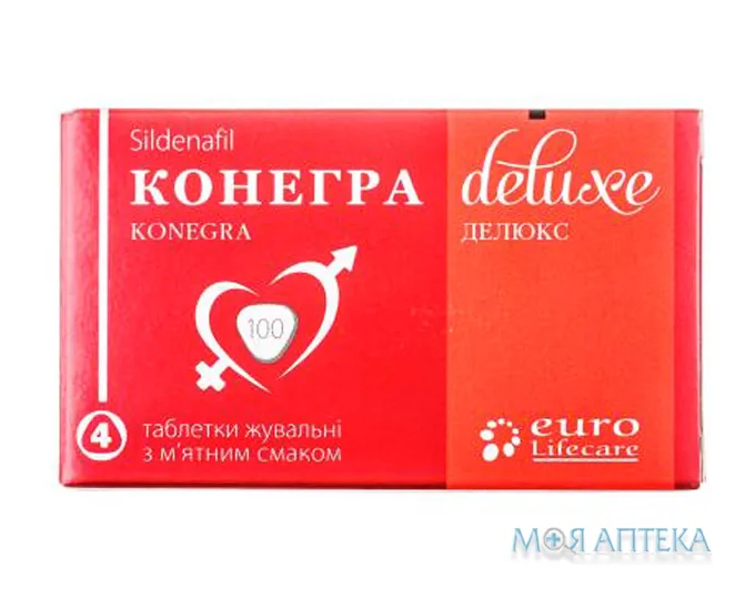 Конегра Делюкс табл. жув. 100 мг №4 + табл. жув. 100 мг №4 (1+1)