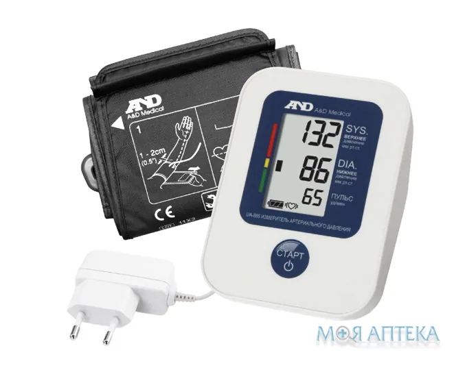 Тонометр AND (АНД) автоматичний, UA-888EAC, з станд. манж., з адаптером