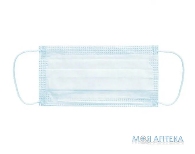Маска медична 3-х шарова, на резинках, н/стерил. №1