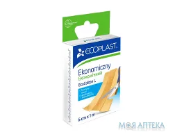 Пластир медичний Екопласт (Ecoplast) Економічний Eco Cotton L ткан. 6 см х 1 м стрічка