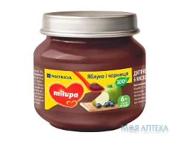 Пюре Milupa (Мілупа) яблуко, чорниця 100 г