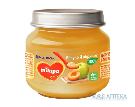 Пюре Milupa (Мілупа) яблуко, абрикос 100 г