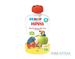 HiPP HiPPiS (Хіпп Хіппіс) Пюре Фруктове яблуко-банан з дитячим печивом, пекет 100 г