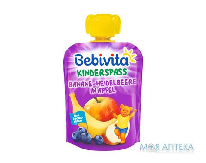 Пюре фруктовое Bebivita (Бебивита) Банан-черника-яблоко с 12 мес., пакет 90 г