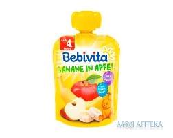 Пюре фруктове Bebivita (Бебівіта) Яблуко-банан з 4 міс., пакет 90 г