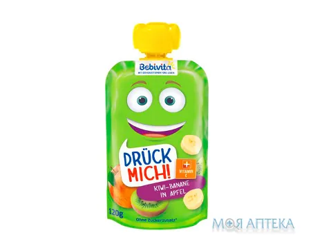 Пюре фруктове Bebivita (Бебівіта) Яблуко-ківі-банан з 12 міс., пакет 120 г