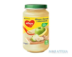 Пюре Milupa (Мілупа) яблуко, банан з вівсянкою 190 г
