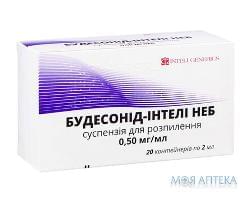 Будесонид-Интели Неб сусп. д/распыл. 0,5мг/мл конт. 2мл №20