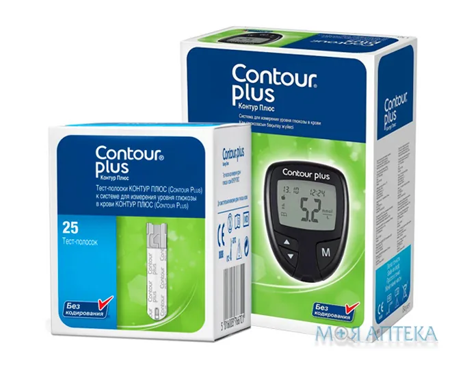 Тест-полоски Contour Plus (Контур Плюс) №25 + глюкометр Контур Плюс (Акція)