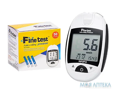 Глюкометр Finetest Auto-Coding Premium виріб №1 + тест-смужки №50