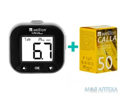 Глюкометр Велліон Калла Лайт (Wellion Calla Light) виріб №1 + тест-смужки №50