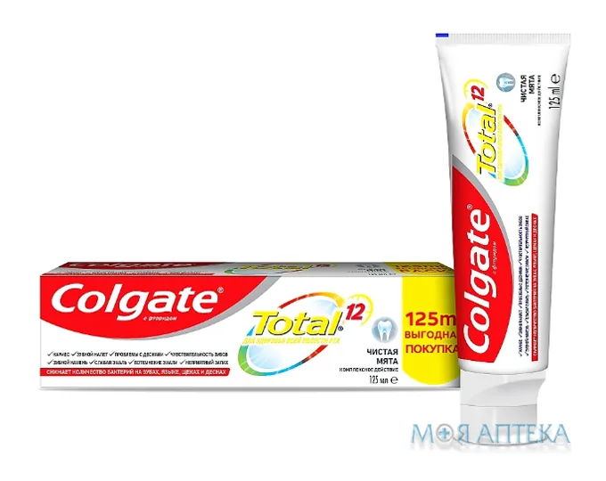Зубна Паста Колгейт (Colgate) Тотал 12 Чиста м`ята, 125 мл