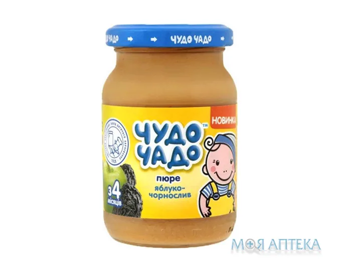 Пюре дитяче Чудо-Чадо яблуко-чорнослив, з цукром, 170 г