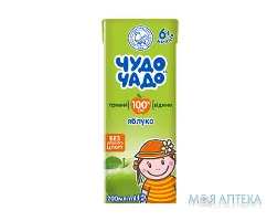 Сік Чудо-Чадо яблучний неосвітл., 200 мл