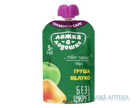 Пюре Фруктове Ложка В Ладошке яблуко, груша 90 г, пакет
