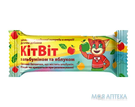 КітВіт з Альбуміном і Яблуком батончик 5,2 г, уп. 40 г