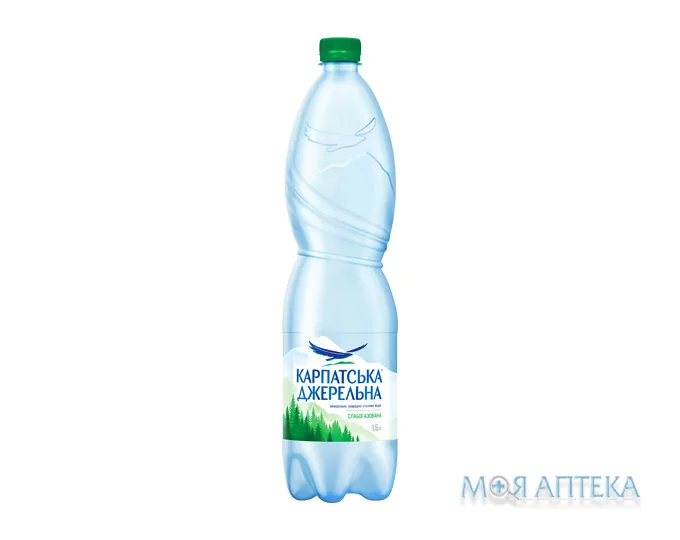 Мінеральна вода Карпатська Джерельна 1,5л пет слабогазована