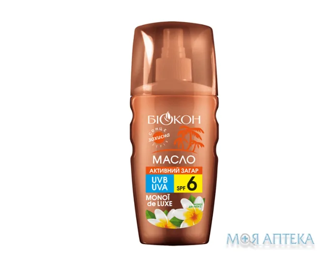 Біокон Олія Активна засмага Mоnoї de luxe, SPF 6, 160 мл