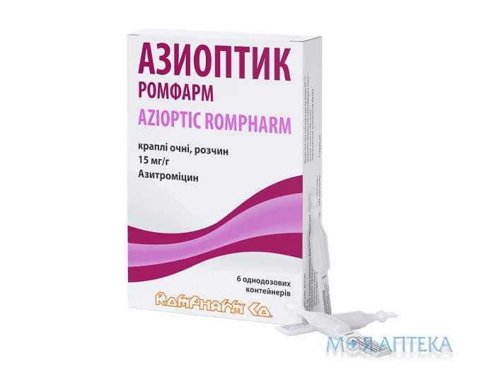 Азиоптик Ромфарм капли глаз., р-р 15 мг/г (250 мг) №6 у конт.