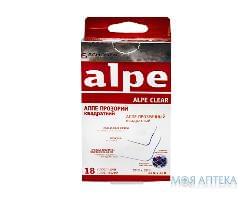 Алпе (Alpe) Пластир Медичний антибакт. прозорий, квадрат №18