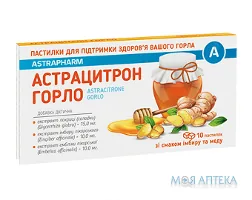 Астрацитрон Горло пастилки зі смаком імбиру і меду №10