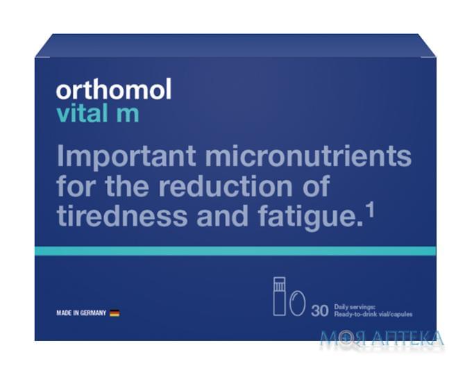 Ортомол Витал М (Orthomol Vital M) питьевая бутылка, капс., курс 30 дней