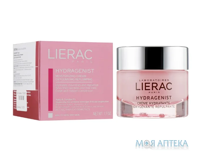 Лієрак Гідраженіст Зволожуючий крем для сухої та дуже сухої шкіри (Lierac Hydragenist Moisturizing Cream Oxygenating Replumping) 50 мл