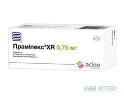 Прамипекс XR таблетки прол./д. по 0,75 мг №30 (10х3)
