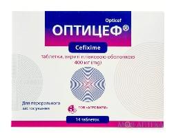 Оптицеф таблетки, в / о, по 400 мг №14 (14х1)