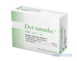 Дуглимакс таблетки (500 мг/1 мг) №60 (15х4)