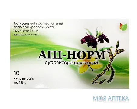 Апі-норм Супозиторії Ректальні супозиторії по 1,5 г №10