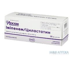 Іміпенем/Циластатин порошок д/приг. р-ну д/інф. по 500 мг/500 мг №10 у флак.