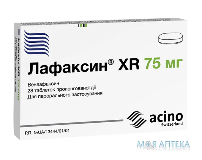 Лафаксин XR табл. пролонг. дії 75 мг №28 (14х2)