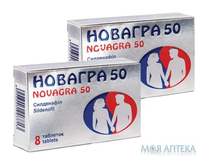 Новагра 100 таблетки, в/плів. обол. по 100 мг №8 (акція 1+1)