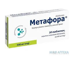 Метафора таблетки, в/плів. обол., по 500 мг №30 (10х3)