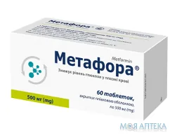 Метафора таблетки, в/плів. обол., по 500 мг №60 (10х6)