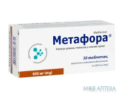 Метафора таблетки, в/плів. обол., по 850 мг №30 (10х3)