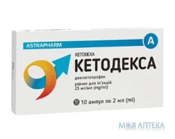 Кетодекса розчин д/ін. 25 мг/мл по 2 мл №10 в амп.