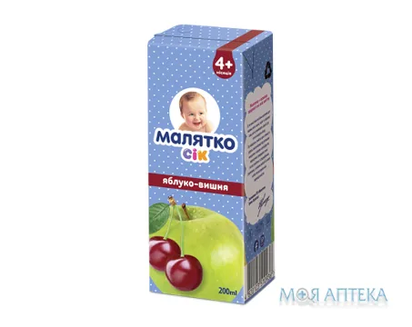 Сік Малятко яблучно-вишневий, 200 мл