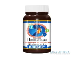 Дріжджі пивні Осокор з хондроїтином і глюкозаміном таблетки по 0,5 г №100