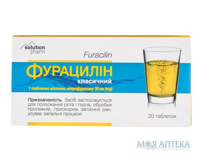 Фурацилин классический ТМ Solution pharm табл. д/приг. р-ра д/наруж. примен. 20 мг №20