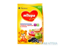 Каша Безмолочна Milupa (Мілупа) мультизлакова з яблуком, чорницею і ожиною 170г
