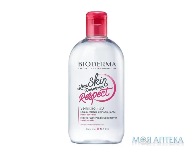Біодерма Сенсібіо Н2О (Bioderma Sensibio H2O) міцелярний лосьйон 500 мл Ювілейний випуск