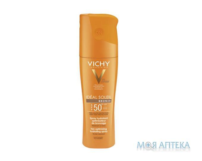 Vichy Ideal Soleil (Виши Идеал Солей) Солнцезащитный спрей для тела Идеальный Загар SPF 50+ 200 мл