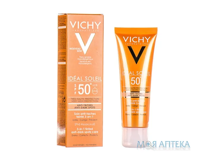 Vichy Ideal Soleil (Віші Ідеал Солей) крем для обличчя потрійної дії SPF50 + 50 мл